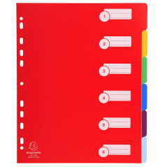 EXACOMPTA Jeu de 6 intercalaires polypro 3.5/10e format maxi A4+