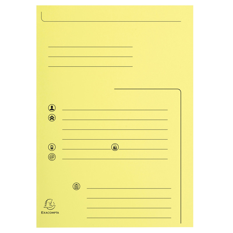 Exacompta - Réf. 334005E - Paquet de 25 chemises rigides imprimées avec 2 rabats SUPER 210 g/m² - couleurs pastel - certifiées P Exacompta - Réf. 334005E - Paquet de 25 chemises rigides imprimées avec 2 rabats SUPER 210 g/m² - couleurs pastel - certifiées P