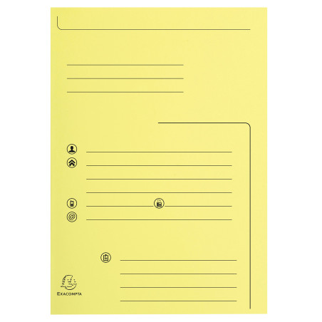 Exacompta - Réf. 334005E - Paquet de 25 chemises rigides imprimées avec 2 rabats SUPER 210 g/m² - couleurs pastel - certifiées P