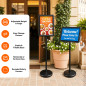 VAIIGO Porte Affiche A4 sur Pied – Présentoir Réglable en Alliage d'Aluminium, Support Publicitaire à Cadre Pression, Affichage VAIIGO Porte Affiche A4 sur Pied – Présentoir Réglable en Alliage d'Aluminium, Support Publicitaire à Cadre Pression, Affichage