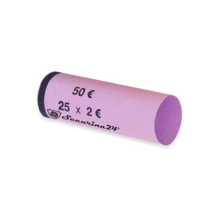 Securina24 Tubes pour pièces de Monnaie 1 Centime à 2 Euros, ou 119 pièces mélangées (112 x 2 Euros)