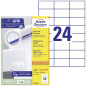 Avery 4800 Etiquettes Autocollantes Multi-usages (24 par Feuille) - 70x37mm - Impression Laser - Jet d'Encre - Blanc (3474)