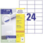 Avery 4800 Etiquettes Autocollantes Multi-usages (24 par Feuille) - 70x37mm - Impression Laser - Jet d'Encre - Blanc (3474)