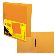 Idena 224368 - Classeur à anneaux DIN A4, en PP, 2 anneaux, largeur dos 35 mm, orange translucide, 1 pièce