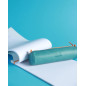 RHODIA 318897C - Trousse Ronde Turquoise - 21,5 x 5,5 cm - Coutures Véritables Orange - Intérieur Jersey Ivoire - Simili Cuir - RHODIA 318897C - Trousse Ronde Turquoise - 21,5 x 5,5 cm - Coutures Véritables Orange - Intérieur Jersey Ivoire - Simili Cuir -