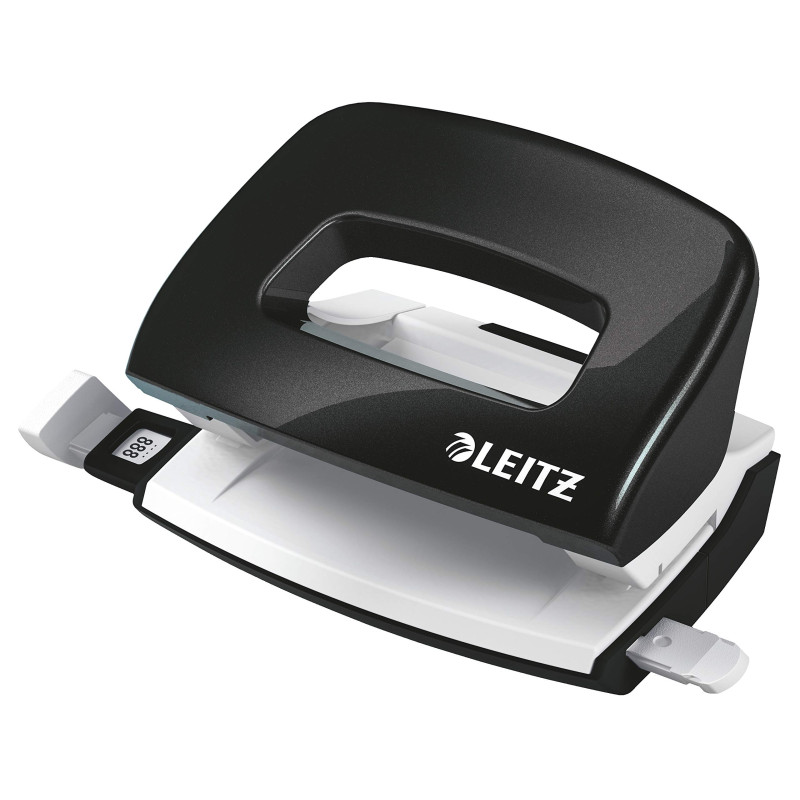 Leitz – Mini-Perforateur, 10 Feuilles, Réglette de Guidage avec Marquages des Formats, Métal, Petit Format, pour École Travail B Leitz – Mini-Perforateur, 10 Feuilles, Réglette de Guidage avec Marquages des Formats, Métal, Petit Format, pour École Travail B