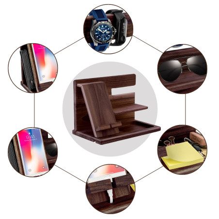 1STKER Cadeau Homme, Organisateur de Bureau pour Mari, Support Telephone Bureau – Organiseur de Table de Nuit – Noël Cadeau Anni