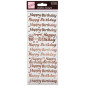 Autocollants de Contour - Joyeux Anniversaire - Or Rose sur Blanc Autocollants de Contour - Joyeux Anniversaire - Or Rose sur Blanc