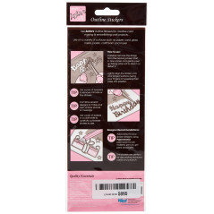 Autocollants de Contour - Joyeux Anniversaire - Or Rose sur Blanc
