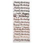 Autocollants de Contour - Joyeux Anniversaire - Or Rose sur Blanc Autocollants de Contour - Joyeux Anniversaire - Or Rose sur Blanc
