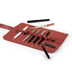 Londo Étui à Crayons en Cuir Véritable, Trousse Roulante – Organiseur à Crayons Élégant, Étui à Stylo, Range-Crayons, Boîte à Cr