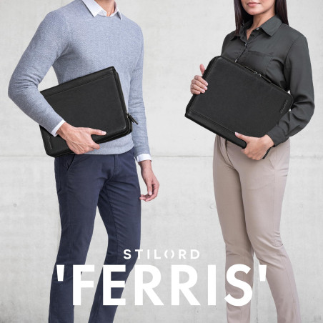 STILORD 'Ferris' Organiseur A4 Cuir Conférencier XL Vintage Housse Ordinateur 13,3 Pouces Classeur Homme Femme Portfolio Carnet