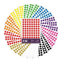 Ashton and Wright - 2 640 étiquettes de code couleur faciles à décoller – 8 mm autocollants – Lumineux