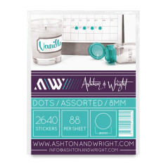 Ashton and Wright - 2 640 étiquettes de code couleur faciles à décoller – 8 mm autocollants – Lumineux