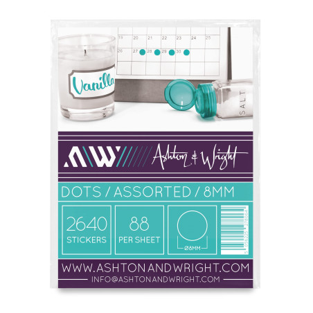 Ashton and Wright - 2 640 étiquettes de code couleur faciles à décoller – 8 mm autocollants – Lumineux