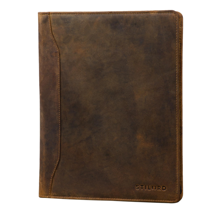 'Scott' Porte-Documents en Cuir Vintage | Chemise A4 12,2 Pouces | Organiseur de Haute qualité avec Fermeture éclair pour Affair