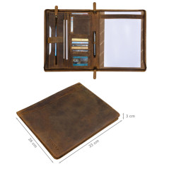 'Scott' Porte-Documents en Cuir Vintage | Chemise A4 12,2 Pouces | Organiseur de Haute qualité avec Fermeture éclair pour Affair