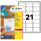 AVERY - 525 Étiquettes de Masquage ou Correction Blanches Personnalisables - Format 63,5 x 38,1 mm - Impression Laser et Jet d’E AVERY - 525 Étiquettes de Masquage ou Correction Blanches Personnalisables - Format 63,5 x 38,1 mm - Impression Laser et Jet d’E