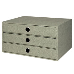 Rössler Papier 1524452673 - S.O.H.O. Boîte à 3 tiroirs pour DIN A4, avec trou de poignée, Special Line Sage, 343 x 250 x 185 mm,