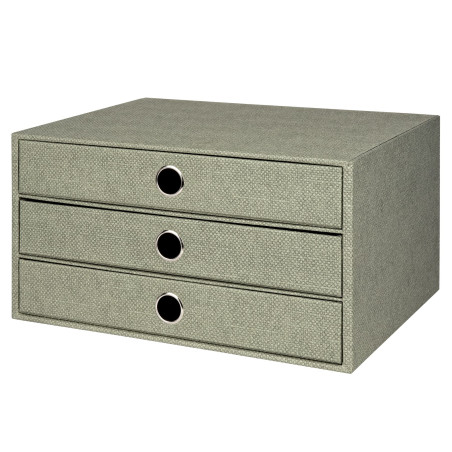 Rössler Papier 1524452673 - S.O.H.O. Boîte à 3 tiroirs pour DIN A4, avec trou de poignée, Special Line Sage, 343 x 250 x 185 mm,
