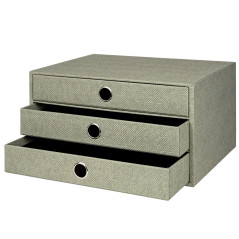 Rössler Papier 1524452673 - S.O.H.O. Boîte à 3 tiroirs pour DIN A4, avec trou de poignée, Special Line Sage, 343 x 250 x 185 mm,