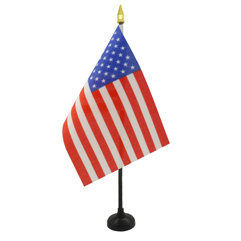 AZ FLAG - Mini Drapeau Etats-Unis De Table - 15x10 cm - Drapeau Américain De Bureau 100% Polyester Avec Hampe Pointe Dorée 25cm AZ FLAG - Mini Drapeau Etats-Unis De Table - 15x10 cm - Drapeau Américain De Bureau 100% Polyester Avec Hampe Pointe Dorée 25cm
