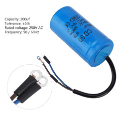 Condensateur de fonctionnement, condensateur CD60 avec fil conducteur 250V AC 200uF 50 / 60Hz pour climatiseurs, compresseurs et