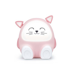 BIGBEN Enceinte Bluetooth Enfant et Veilleuse Musicale Mia le Chat - Audio Sans Fil Bt 5.3, Lecture USB MP3, Minuterie Sommeil,