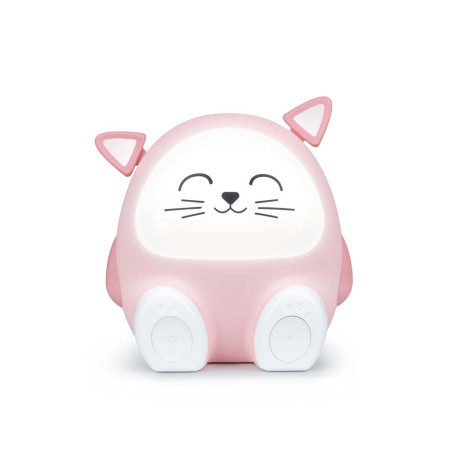 BIGBEN Enceinte Bluetooth Enfant et Veilleuse Musicale Mia le Chat - Audio Sans Fil Bt 5.3, Lecture USB MP3, Minuterie Sommeil,