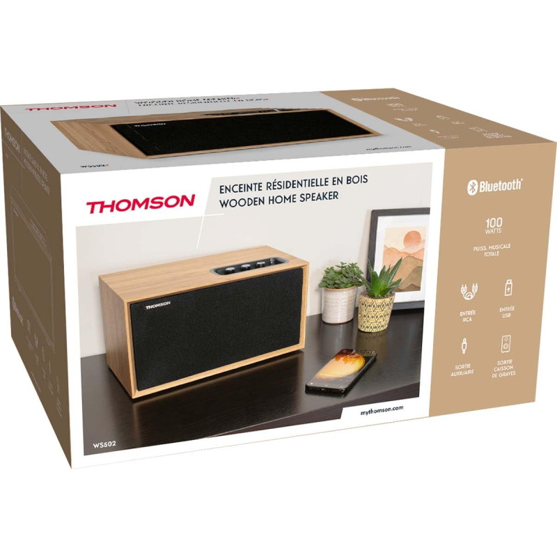 THOMSON Enceinte résidentielle en Bois Bluetooth 100W 'Cosy WS502