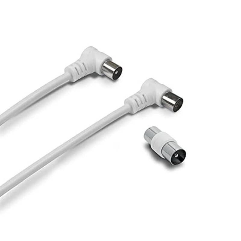 Metronic Câble TV coaxial 9,52 mm coudé mâle/fem. + Adaptateur 2 m Metronic Câble TV coaxial 9,52 mm coudé mâle/fem. + Adaptateur 2 m