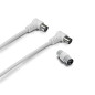 Metronic Câble TV coaxial 9,52 mm coudé mâle/fem. + Adaptateur 2 m Metronic Câble TV coaxial 9,52 mm coudé mâle/fem. + Adaptateur 2 m