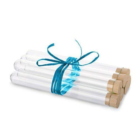Tuuters 10 pcs Éprouvettes en verre avec des bouchons en liège naturel, Tubes à essai, Paroi épaisse (160 x Ø16 mm)