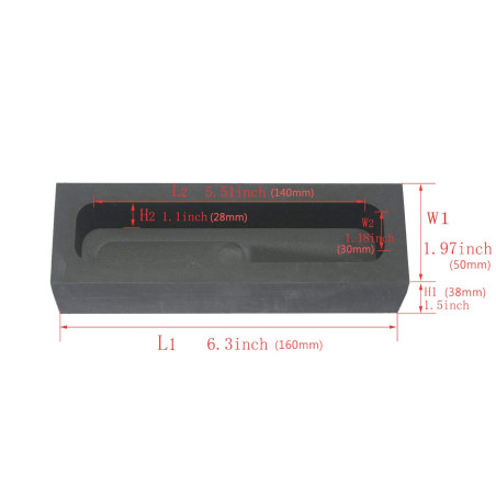 LLF Moule en graphite doré et argenté pour fondre et affiner - 2kg