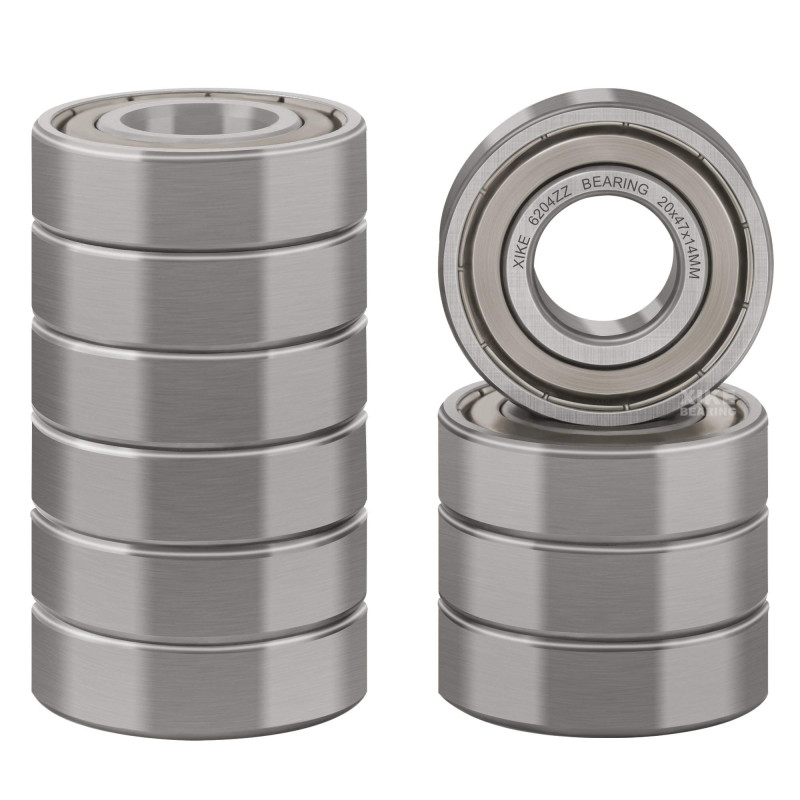XiKe 10x 6204ZZ Roulements à billes 20x47x14mm, Acier 100Cr6 - Prélubrifié - Double joint métallique, 6204-2Z Roulements à bille XiKe 10x 6204ZZ Roulements à billes 20x47x14mm, Acier 100Cr6 - Prélubrifié - Double joint métallique, 6204-2Z Roulements à bille
