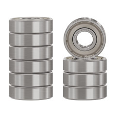 XiKe Roulements à billes 696ZZ | 6x15x5mm en acier 100Cr6, pré-lubrifiés avec double métallique (ZZ) - Lot de 10 pièces.