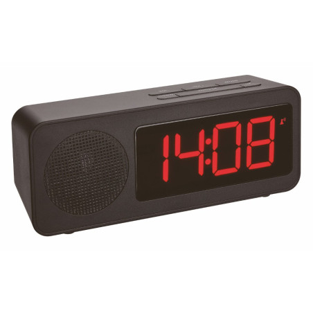 TFA Dostmann Réveil numérique Tune, 60.2546.01, Horloge Radio-pilotée, avec Fonction de Recharge pour appareils Mobiles, reçoit