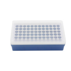 Boite en plastique rectangulaire pour tubes de Centrifugeuse, 72 emplacements, 1,5 ml/0,5ml
