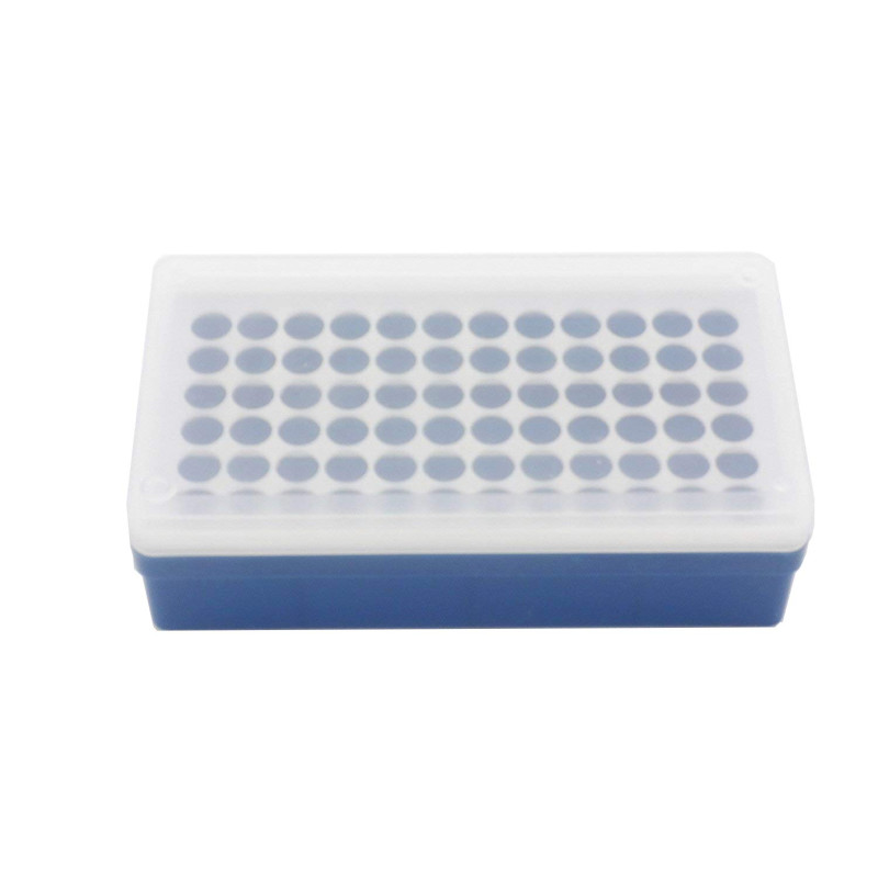 Boite en plastique rectangulaire pour tubes de Centrifugeuse, 72 emplacements, 1,5 ml/0,5ml Boite en plastique rectangulaire pour tubes de Centrifugeuse, 72 emplacements, 1,5 ml/0,5ml