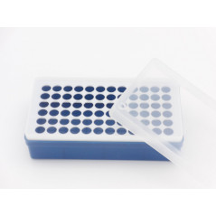 Boite en plastique rectangulaire pour tubes de Centrifugeuse, 72 emplacements, 1,5 ml/0,5ml