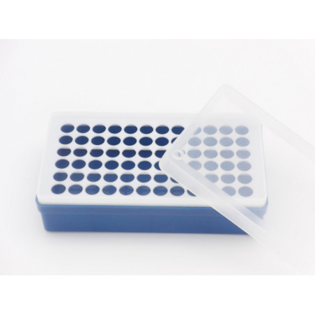 Boite en plastique rectangulaire pour tubes de Centrifugeuse, 72 emplacements, 1,5 ml/0,5ml